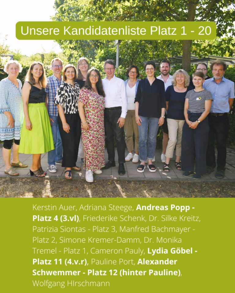 Grüne Kandidatinnen-Liste für die Kommunalwahl am 8. März 2026 nominiert!